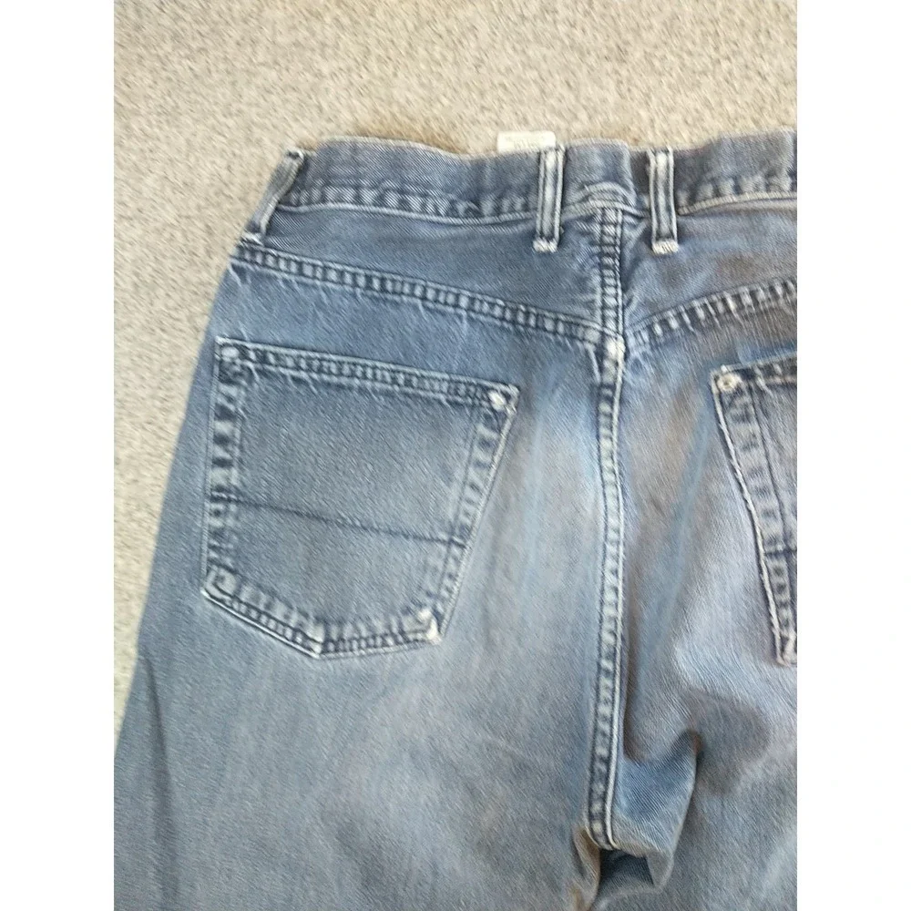 Levi Strauss Signature Mens Loose Straight Distressed Blue Jeans 34x30 (Fits 30)